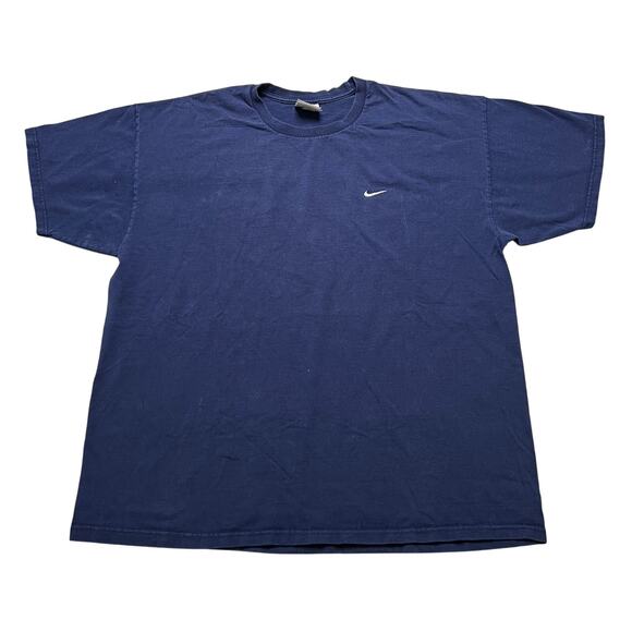 Vintage Nike Small Swoosh Essential T-Shirt Navy Blue Size XL Y2K - Picture 1 of 7